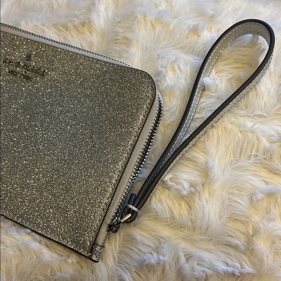 kate spade Silver Glitter L-Zip Wristlet - Picture 9 of 10